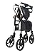 Evolution Trillium Lightweight Walker Rollator with Seat, Wheels, Brakes for Indoor, Outdoor Mobility, Tall Black