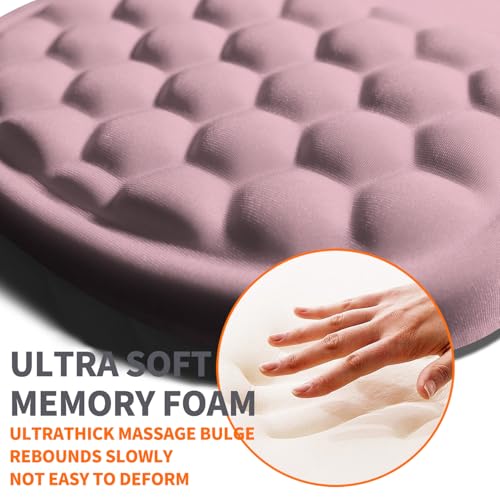 Image of Ergonomic Joint Wrist Support Mouse Pad with Memory Foam Cushion Massage Bump, Carpal Tunnel Pain Relief Mousepad Slope Design for Wrist Rest, 11.8x7.9 in, Thistle