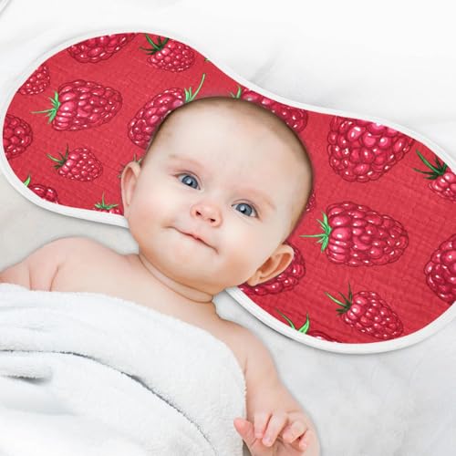 J JOYSAY Raspberry Red Baby Burp Cloths for Boys Girls Large 22''x11'' Cotton 4 Layer Milk Spit Up Rags for Drool Babies one sizex24