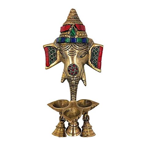 Guruji Divinity Brass Ganesh Wall Hanging Oil Lamp Cover