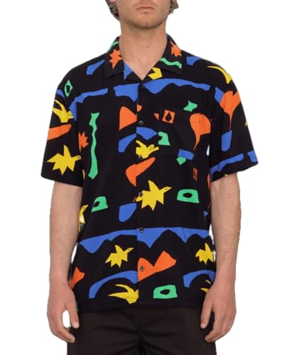 Volcom Herren Kurzarmhemd FA Arthur LONGO, Größe:S, Farben:Black