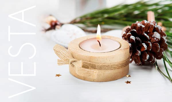 DISOK - Lote de 25 Velas de Madera Artesanal RIBON. Originales velas como detalle de boda, bautizo y comunión.