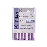 Easyinsmile Dental Endo Hand Use K-Files 25MM Endodontic Stainless Steel Files (10#)