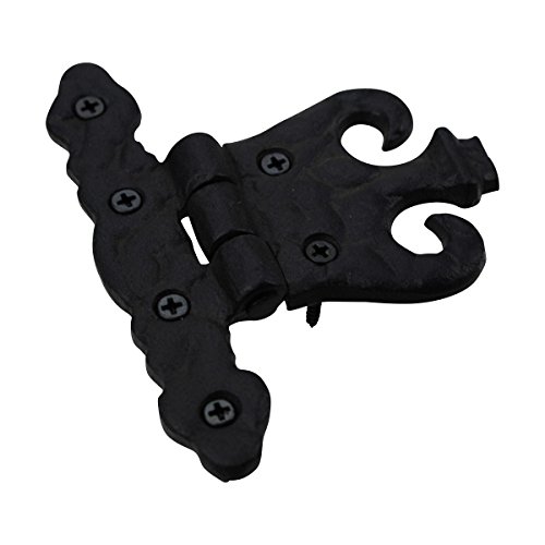 Renovators Supply Manufacturing Black Cabinet Door Hinge With Hardware 4.5 In. Rust Resistant Wrought Iron Flush Mount Hinge For Cabinets #TOP5