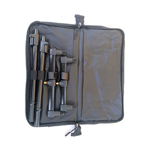 Foto von Carpon Fishing Ruten-Auflagen Set - Teleskop Bank-Sticks 30-50cm & Buzzer-Bars als Rutenhalter - Mit Transport-Tasche