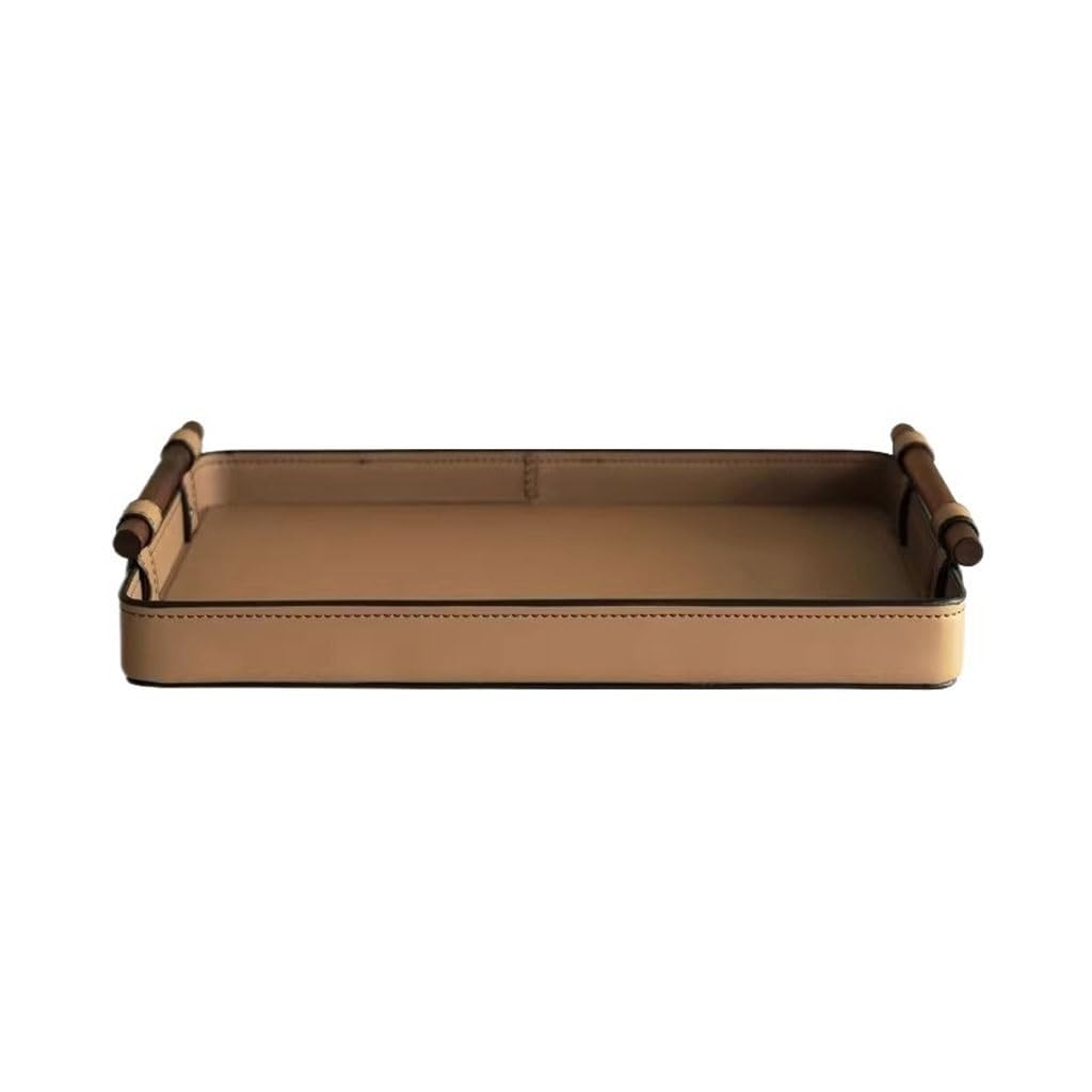 Bandeja Bandejas Decorativas De Cuero Retro For Sala De Estar, Entrada, Mesa De Centro, Escritorio, Bandejas Decorativas De Almacenamiento De Alta Gama Organizador De Escritorio