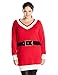 Isabella's Closet Women's Plus-Size Santa Suit Ugly Christmas Sweater Tunic