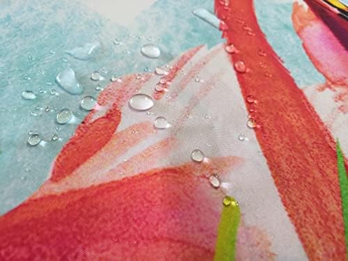 goodbath Flamingo Shower Curtain, Tropical Leaves and Flowers Waterproof Anti Mildew Fabric Bathroom Shower Curtains, 72W x 72H, Pink Green