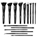 Zoreya Makeup Brushes 15Pcs Makeup Brush Set Premium Synthetic Kabuki Brush Cosmetics Foundation Concealers Powder Blush Blending Face Eye Shadows Black Brush Sets