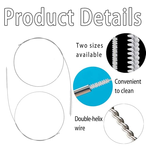 2 Stück Schlauchbürste 100cm,Pfeifenreiniger,Abflussreiniger Bürste,Trinkschlauch,Flaschenbürste Lang,Abflussbürste,Reinigungsbürste Edelstahl,Geeignet für die Reinigung Wasserbehälter Abflussrohren