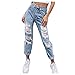 PMDKLSPQ Jeans da donna a vita alta, slim con push up, elasticizzati, a vita alta, stile casual, in denim, A blu., S