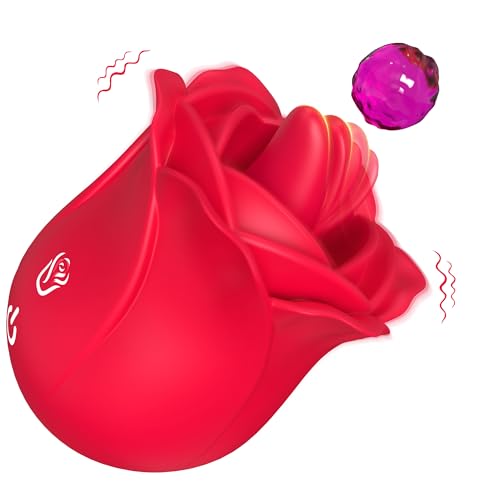 Sex Toys for Women, Rose Sex Toy Vibrator with 9 Tongue Licking & 9 Vibration Adult Toys, Rose Vibrator Adult Toy Dildo Clitoral Vibrators, Adult Sex Toys & Games