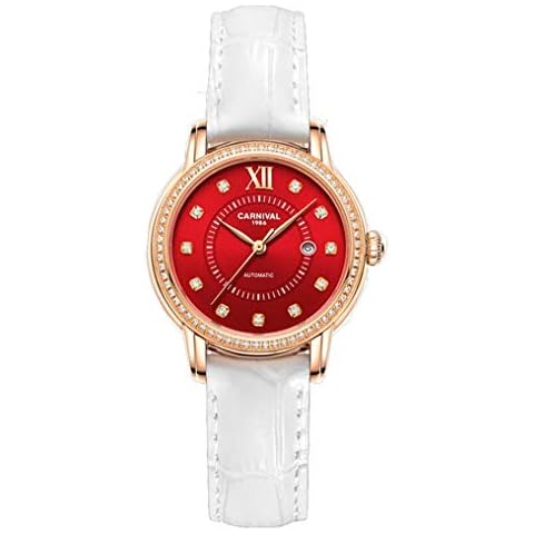 YOOTEN Womens Bling Automatic Mechanical Watch (red) Cover