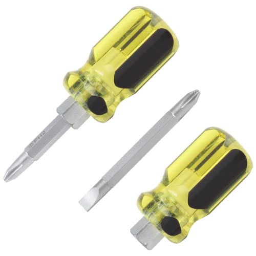 LDEXIN Lot de 2 Tourne Vis de Poche à Double Tête, Tournevis Cruciformes et à Fente pour Réparation à Faire Soi-Même
