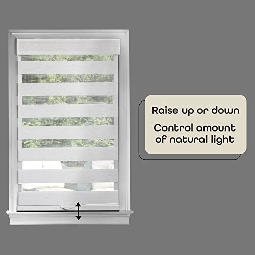 Cordless Celestial Sheer Double-Layered Window Roller Shade - 48 Inch Width X 72 Inch Length (Linen) - Light Filtering Vinyl Window Privacy Blinds For Bedroom & Dining Room By Achim Home Décor #TOP3