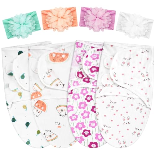 Image of 4 Pack Preemie Newborn Swaddle Set, Fun Style, Preemie