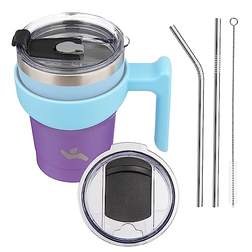 Image of Konokyo 10 oz Tumbler with Handle and Straw, Insulated Travel Mug