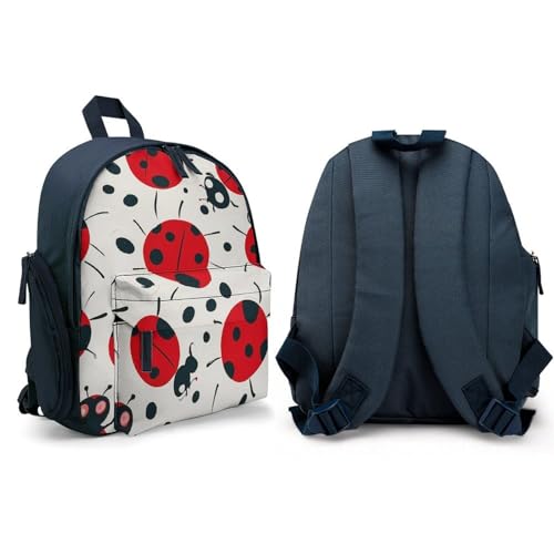 Red Black Spotted Ladybug Backpack for Men Women, Durable Small Bookbag Lightweight Daypack for Travel, Hiking, Blue-style4