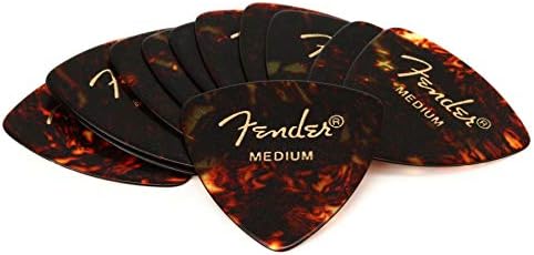 Fender 351 Shape Premium kostki (12 sztuk) do gitary elektrycznej, gitary akustycznej, mandoliny i basowej Medium Red Moto