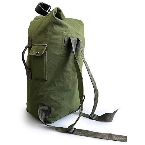 Z2PAK Top Load Rucksack Reise Camping Große Tasche Tactical Military Match Duffel Bag Double Strap Canvas Rucksack Army Green Carryall Bag 31" (Armeegrün, klein) Cover