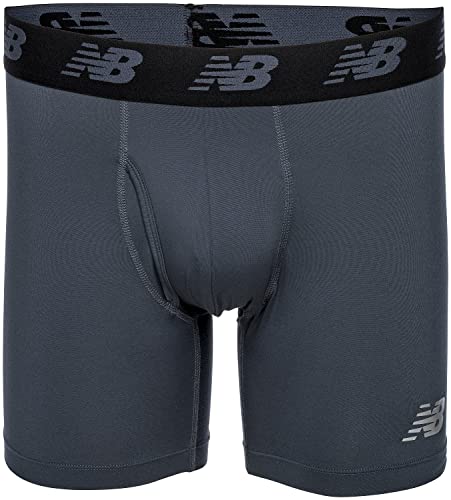 Image of New Balance Men's Performance Boxer Briefs with Fly, Breathable Stretch Underwear, Moisture Wicking, Soft Waistband (3 Pack)