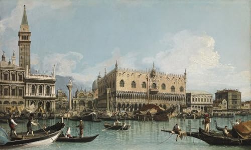 Peinture sur toile la jetée près de la Piazza San Marco Canaletto Ablo Coleccion