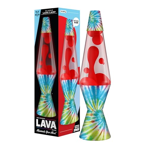 Lava Lamp 2488, Green Wax, Blue Liquid, Decorative Base and Cap, Original 14.5 inch LAVA Motion Lamp to Illuminate Your Mood option