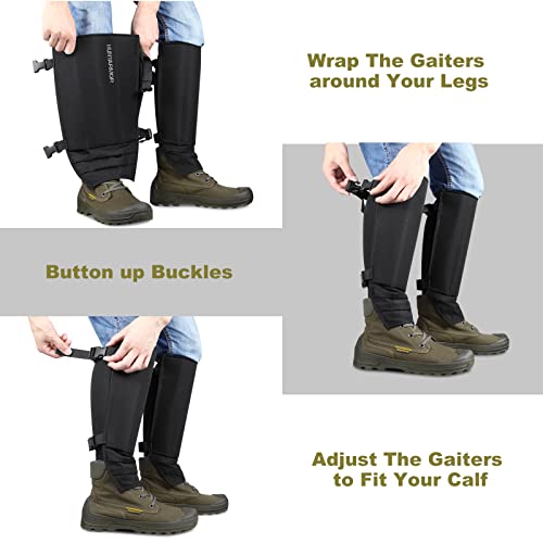 HUNTARMOR EVA Shin Guards Snake Gaiters: Semi Hard Protective EVA Resin Shell, Strong Protection for Lower Legs, Comfortable Men's Snake Proof Gaiters, Adjustable Size for Hunting Hiking Farm Working - Thumbnail 2