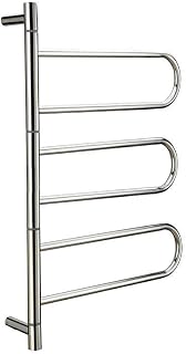 Heated Towel Rail- 304 Stainless Steel Bathroom Electric Heated Towel Rail,180 °; Swivel Drying Rack Bathroom Towel Rack Towel Rack Shelf Intelligent Temperature Cont,Hardwired