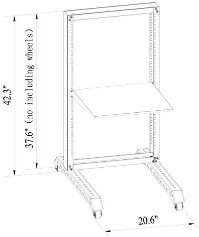 RAISING ELECTRONICS 20U Movable 19inch 2 Post Open Frame Heavy Duty IT Network Data Server Rack