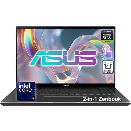 ASUS Zenbook 360° Flip 2-in-1 15.6' FHD Touchscreen Laptop | AI Enhanced Intel Core i7 Processor | NVIDIA GeForce GTX 1650 | 16GB DDR4 | 1TB PCIe SSD | Backlit Keyboard with Numeric Keypad