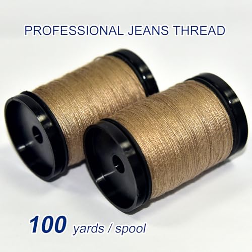 Hilo de costura Denim 2 bobinas color caqui miniatura 4