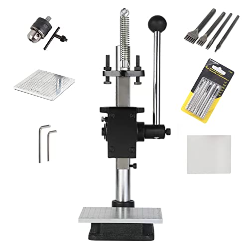 Winb Leather Hole Puncher Hand Punching Machine Manual Press Puncher Punch Tools For Diy Leather Craft Punching Holes(With Aluminum Plate With Scale，1.5-13Mm Clamping Chuck，Free Accessorie)(Style A) #TOP22