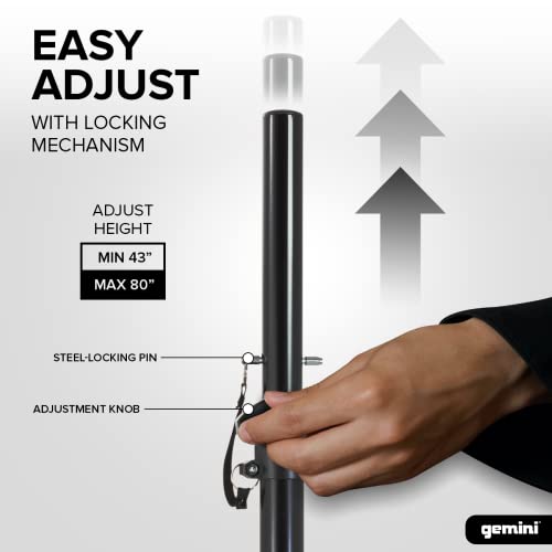 Gemini ST-PACK Heavy Duty Professional Audio Universal Dj Fold-Out Telescoping Tripod Steel Speaker Stands thumb #2