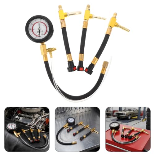 KOCKSHION Fuel Pressure Test Kit Psi Bar with Valve Adapters And Plastic Construction Compatible with Gasoline Engines for Cars Trucks Motorcycles And Rvs