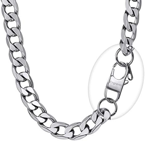 PROSTEEL Men Chain, 5/6/9/13MM Cuban Necklace, 14/18/20/22/24/26/28/30", 316L Stainless Steel/Gold Plated/Black (Send Gift Box)