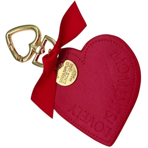 Image of Healeved Leather Heart Keyring Pendant for Bags, Keys, and Phones