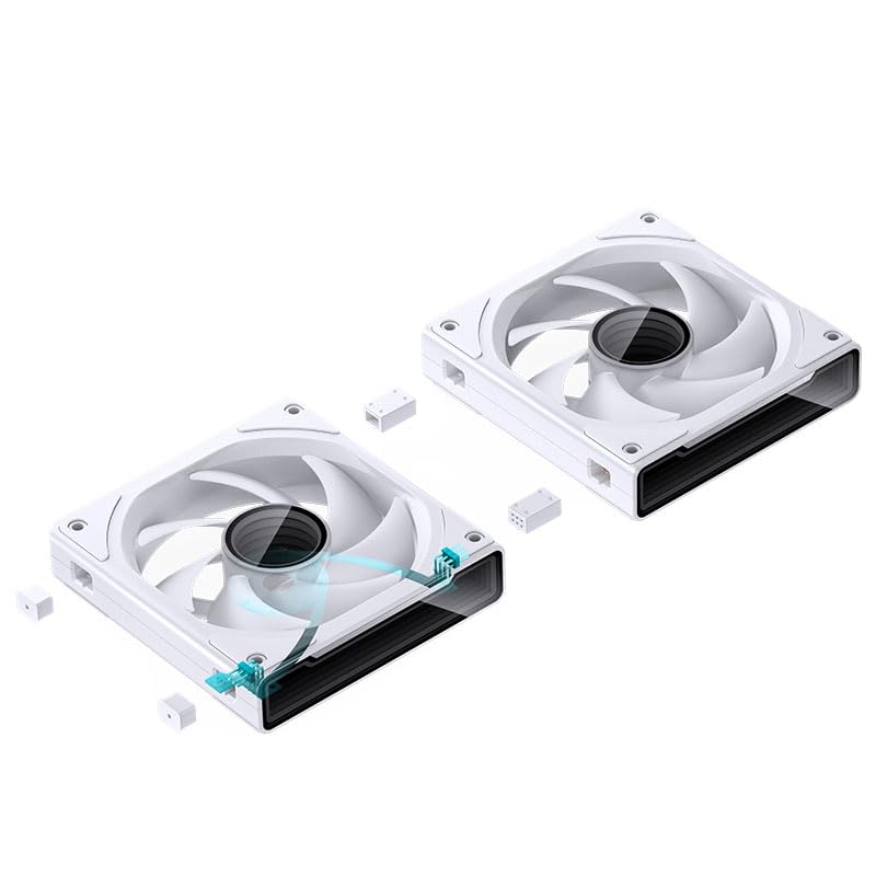 Jonsbo ZK-120W wentylator ARGB PWM, 120 mm, 3 sztuki, biały – cichy i stylowy, RGB, 2200 obr./min