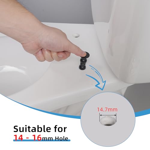 Hibbent 6 Pack Universal Toilet Seat Hinges Screw - Blind Hole Fixings Expanding Rubber Top Fix Nuts for Top Mounting - 3 Pairs With Two Expandable Ball - image 2