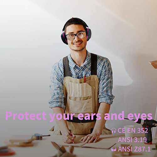 Hocazor Shooting Ear Protection Earmuffs With Nrr 26Db, Safety Glasses For Men Women, Eyes And Ears Belt Clip Holder, Hz03 Perfect For Gun Range, Hunting, Mowing #TOP5