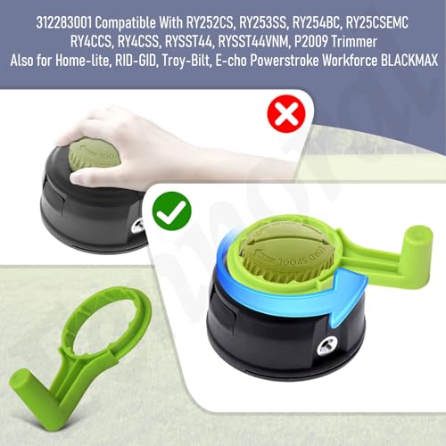 Fennoral AC04215 8\" Reversible Heavy Duty Hardened Steel Edger Blade & 312283001 String Trimmer Handle for Ryobi UT50500, UT15518, RY15518, RYEDG11, P2009, RY252CS, RY253SS, RY254BC Models
