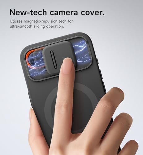 SURITCH for iPhone 16e Case with Magnetic Camera Slide Cover and Adjustable Kickstand, Compatible with MagSafe, Shockproof Bumper Case Slim Protective Cover 6.1 Inch,Black by SURITCH - Image 4