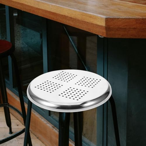 Tabouret en acier inoxydable avec siège rond épais et bords lisses pour restaurant - 5
