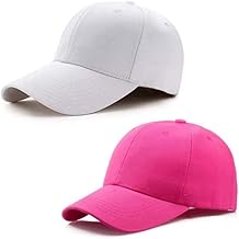 قبعات البيسبول سناب باك ، أبيض وفوشيا - مجموعة من 2, لون كوني, One Size، للجنسين