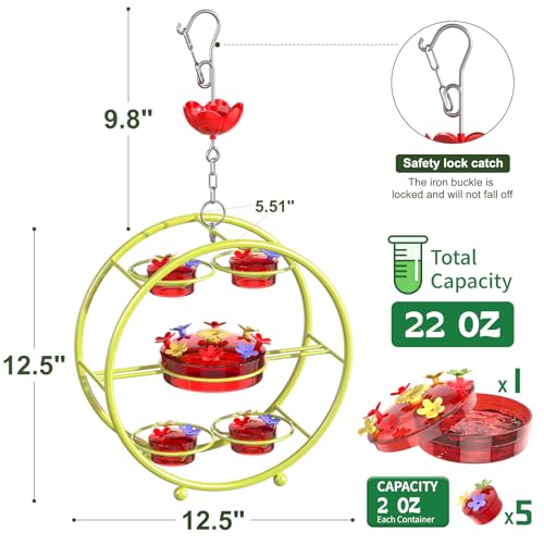 Dreamdrawer Hummingbird Feeders for Outdoors - Multi-Port, Top-Filling - Ant & Bee Proof, Ideal Garden Decor — view 4
