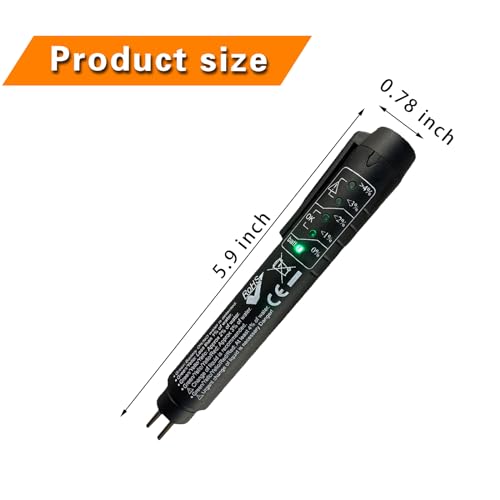 UGSHY 2 PCS Car Brake Fluid Test Pen with 5 LED Indicators, DOT 3 DOT 4 DOT 5.1 Brake Fluid Analyzer Troubleshooter, Universal 12V Vehicle Brake Oil Diagnostic Test Tool for Cars Trucks SUVs (Black)