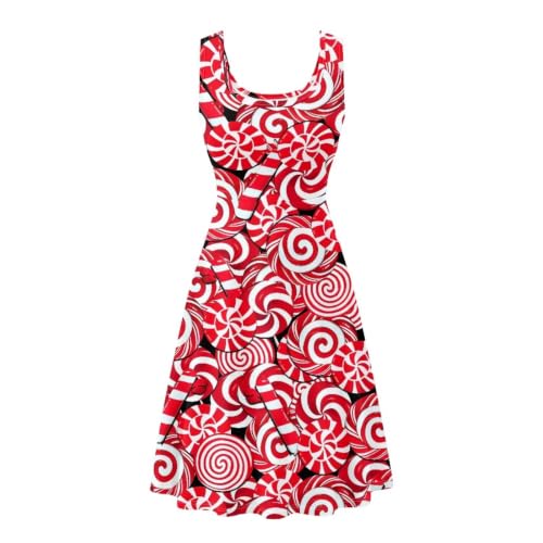 Image of Dreaweet Casual Sleeveless Dresses for Women Girls, Round Neck Tank Dresses with Pockets Summer Sundress Size XS-4XL