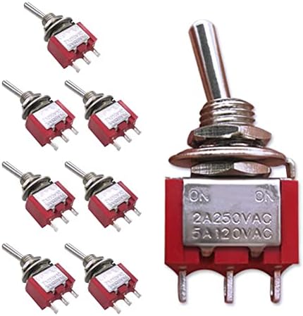 mxuteuk 2pcs 4PDT Mini Toggle Switch Miniature ON/ON Switches 12Pins 2Position 5A 125V 2A 250V for DIY Car Dash Dashboard Electronic Equipment MTS-402