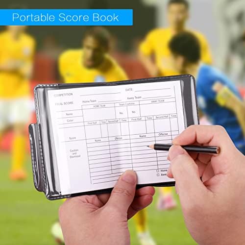 JIZZU 2 Sets Football Referee Kit, Referee Cards Red Yellow Card with 2 Referee Whistle, Scorebooks, Dial Tag for Football Soccer Sports
