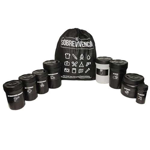 Kit Sobrevivência Atack One Completo Com 8 Potes, Diversos, Higiene, Costura, Primeiros Socorros, So